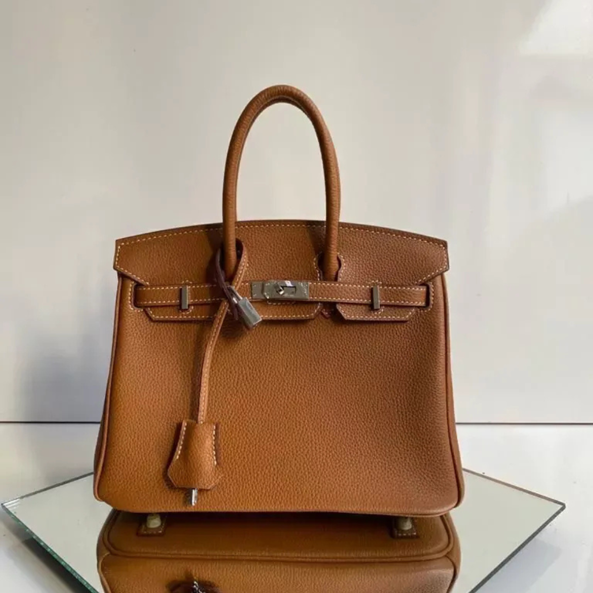 HERMÈS BIRKIN 25 HSS CRAIE/GRIS TOURTERELLE IN PELLE TOGO CON FERRAMENTA IN ORO SPAZZOLATO