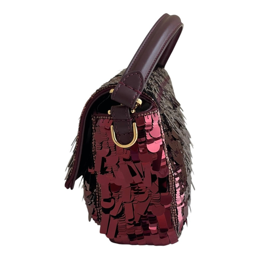 BORSA BAGUETTE FENDI IN PAILLETTES ROSSE