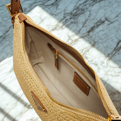 PRADA – BORSA AIMÉE IN UNCINETTO E PELLE (GRANDE)