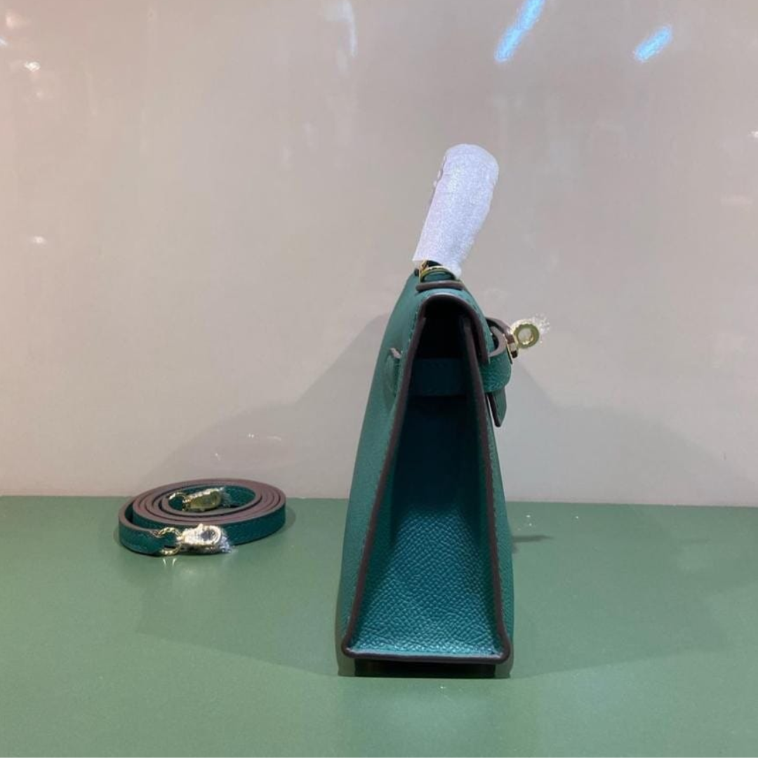 BORSA HERMÈS KELLY 20 CON FERRAMENTA ORO VERDE