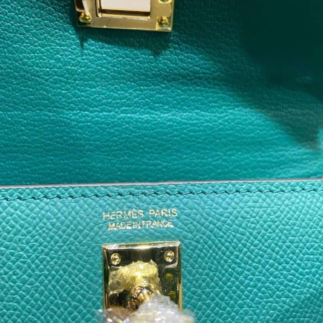 BORSA HERMÈS KELLY 20 CON FERRAMENTA ORO VERDE