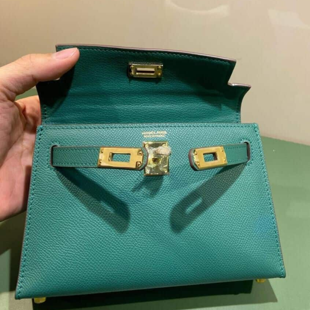 BORSA HERMÈS KELLY 20 CON FERRAMENTA ORO VERDE