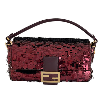 BORSA BAGUETTE FENDI IN PAILLETTES ROSSE