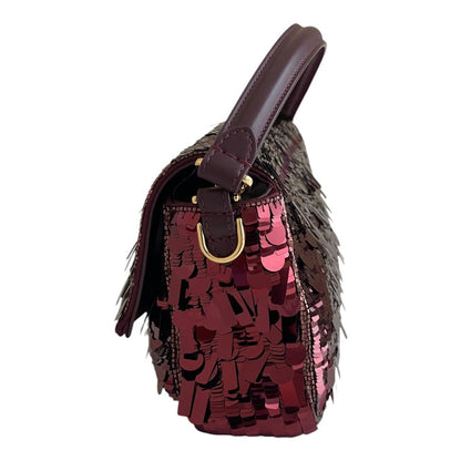 BORSA BAGUETTE FENDI IN PAILLETTES ROSSE