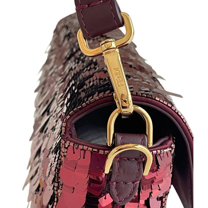 BORSA BAGUETTE FENDI IN PAILLETTES ROSSE